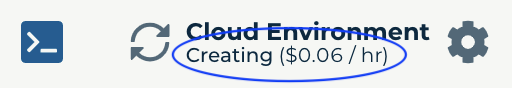 Cloud Environment Icon in Creating Indicator