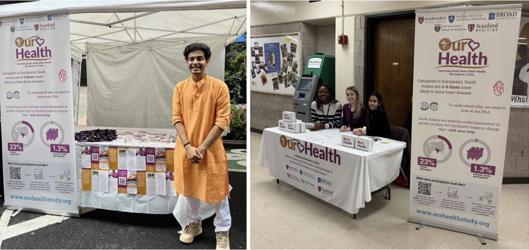 The OurHealth team at India Day Parade in NYC and a community outreach event